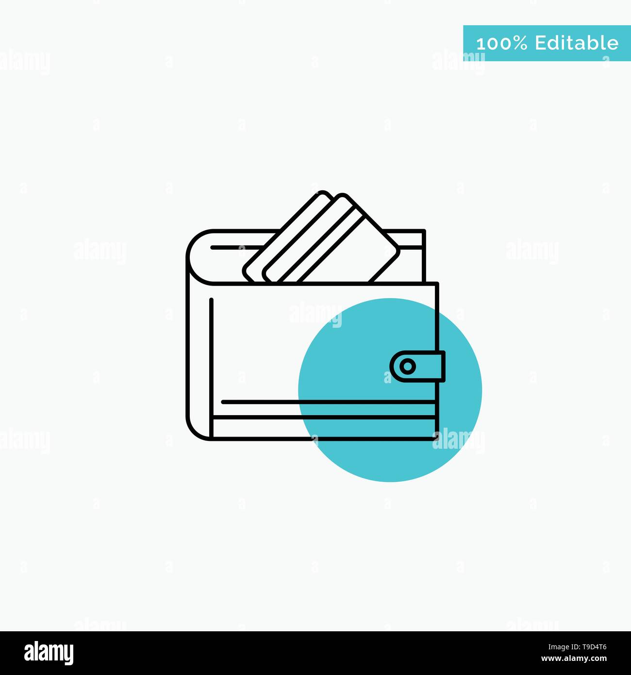 Wallet Cash Credit Card Dollar Finance Money Turquoise - 